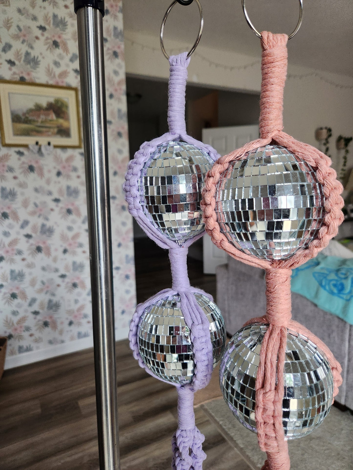 Handmade Macrame Disco Ball Plant Hanger