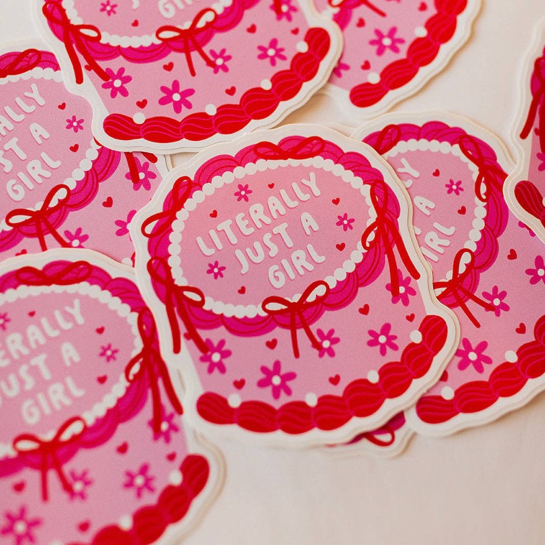 Literally Just a Girl Cake Vinyl Sticker