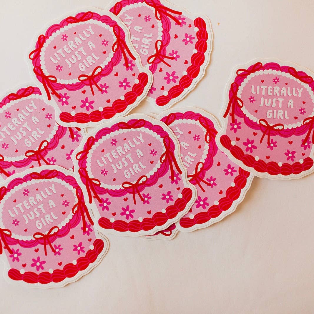 Literally Just a Girl Cake Vinyl Sticker