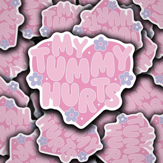 My Tummy Hurts Heart Vinyl Sticker