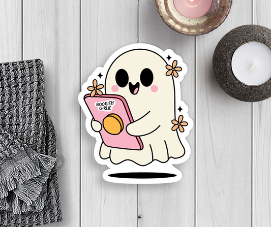 Bookish Girlie Ghost Vinyl Sticker