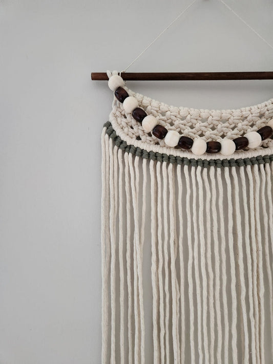 Beaded Macrame Wall Hanging, Boho Wall Decor, Beaded Wall decor