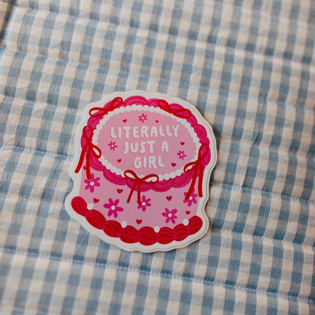 Literally Just a Girl Cake Vinyl Sticker