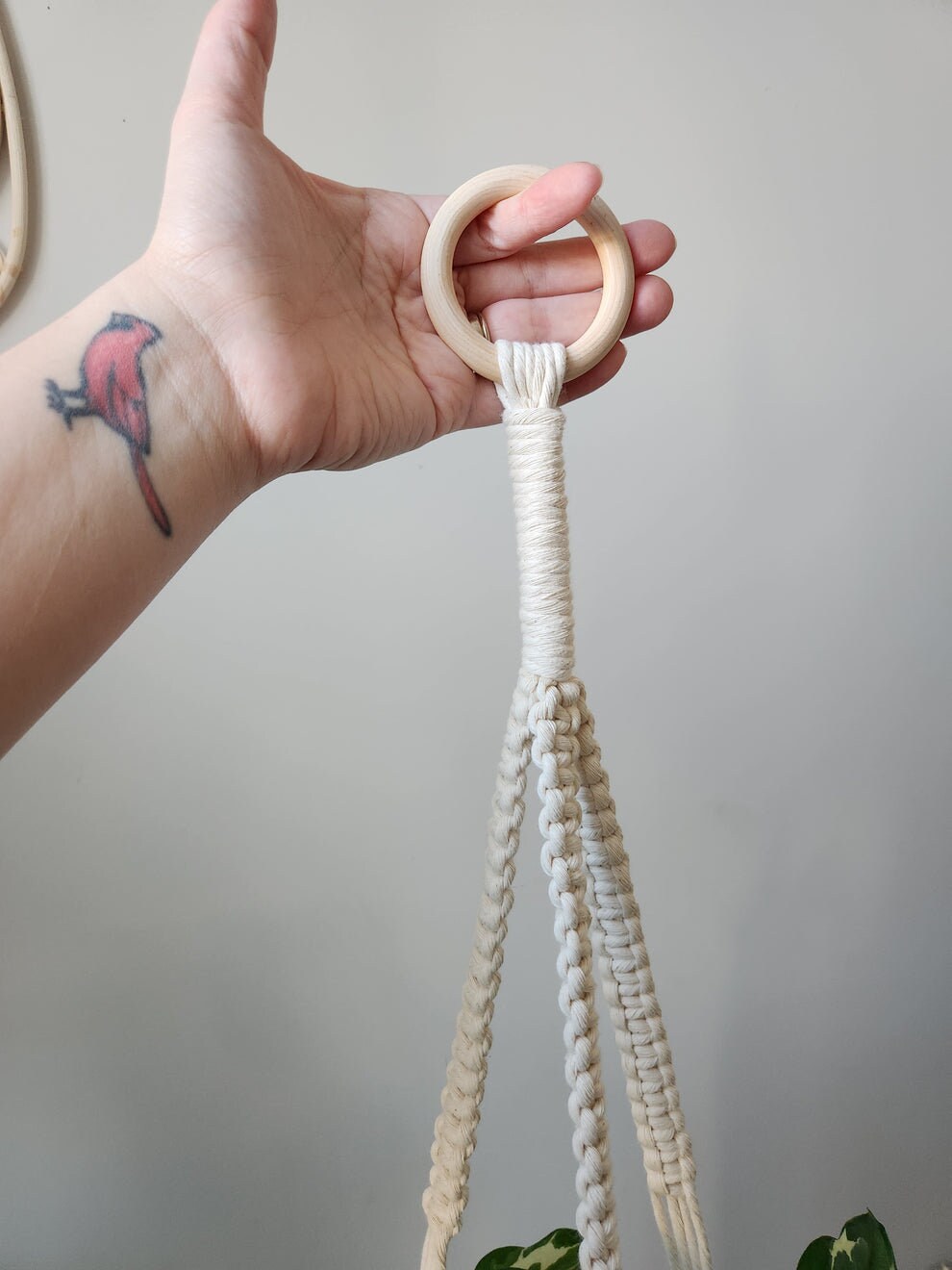 Macrame Fringe Plant Hanger - Mink