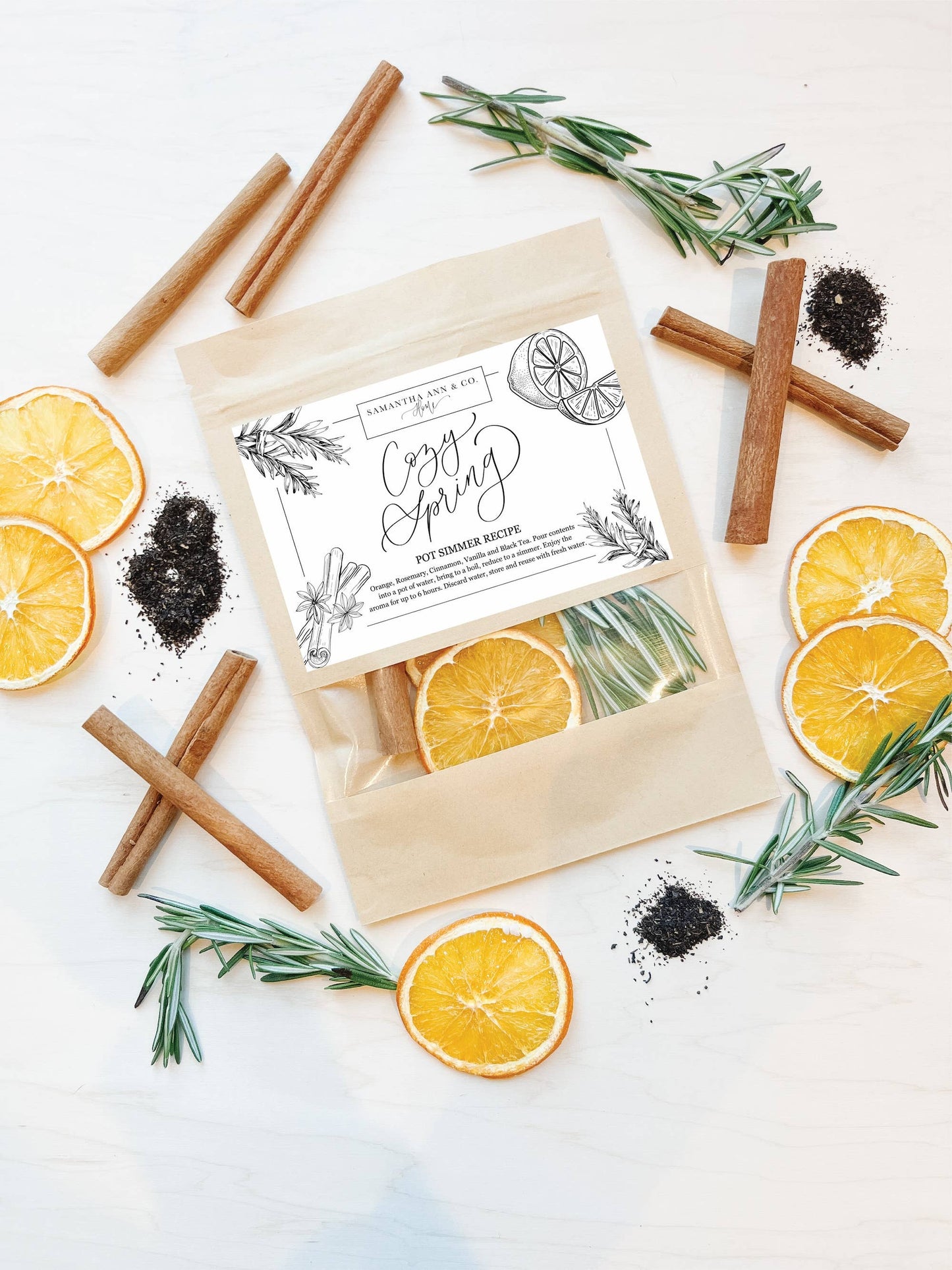 Cozy Spring Pot Simmer Pack, Stovetop Potpourri